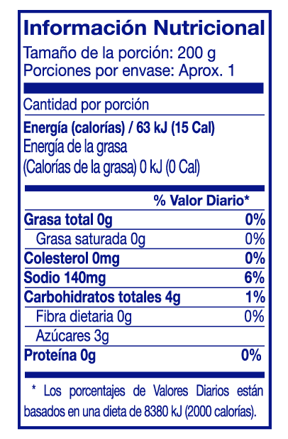 informacion nutricional gelatoni 200g